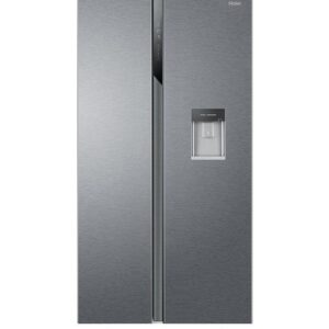 Haier HSR3918ENPG Total No Frost American Fridge Freezer, Non-Plumbed, E Rated - Silver